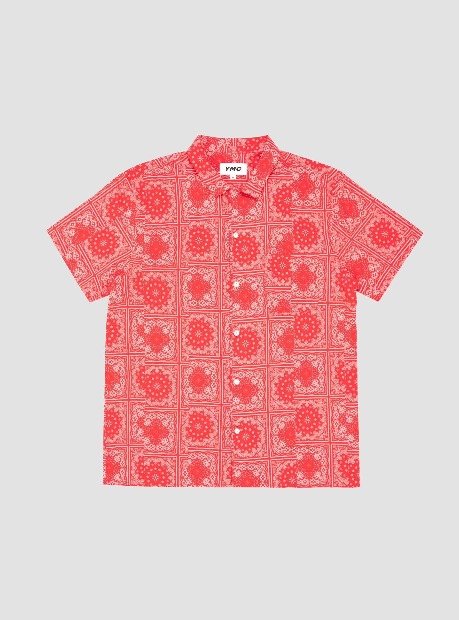 YMC Men's Malick Bandana Short Sleeve Shirt - Red