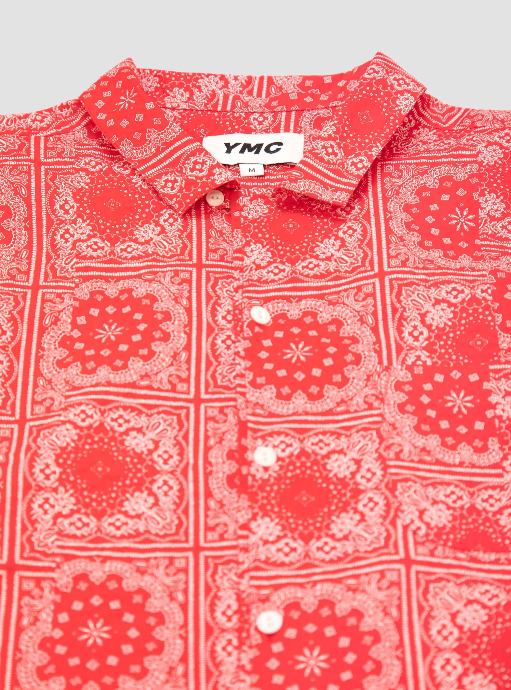 YMC Men's Malick Bandana Short Sleeve Shirt - Red