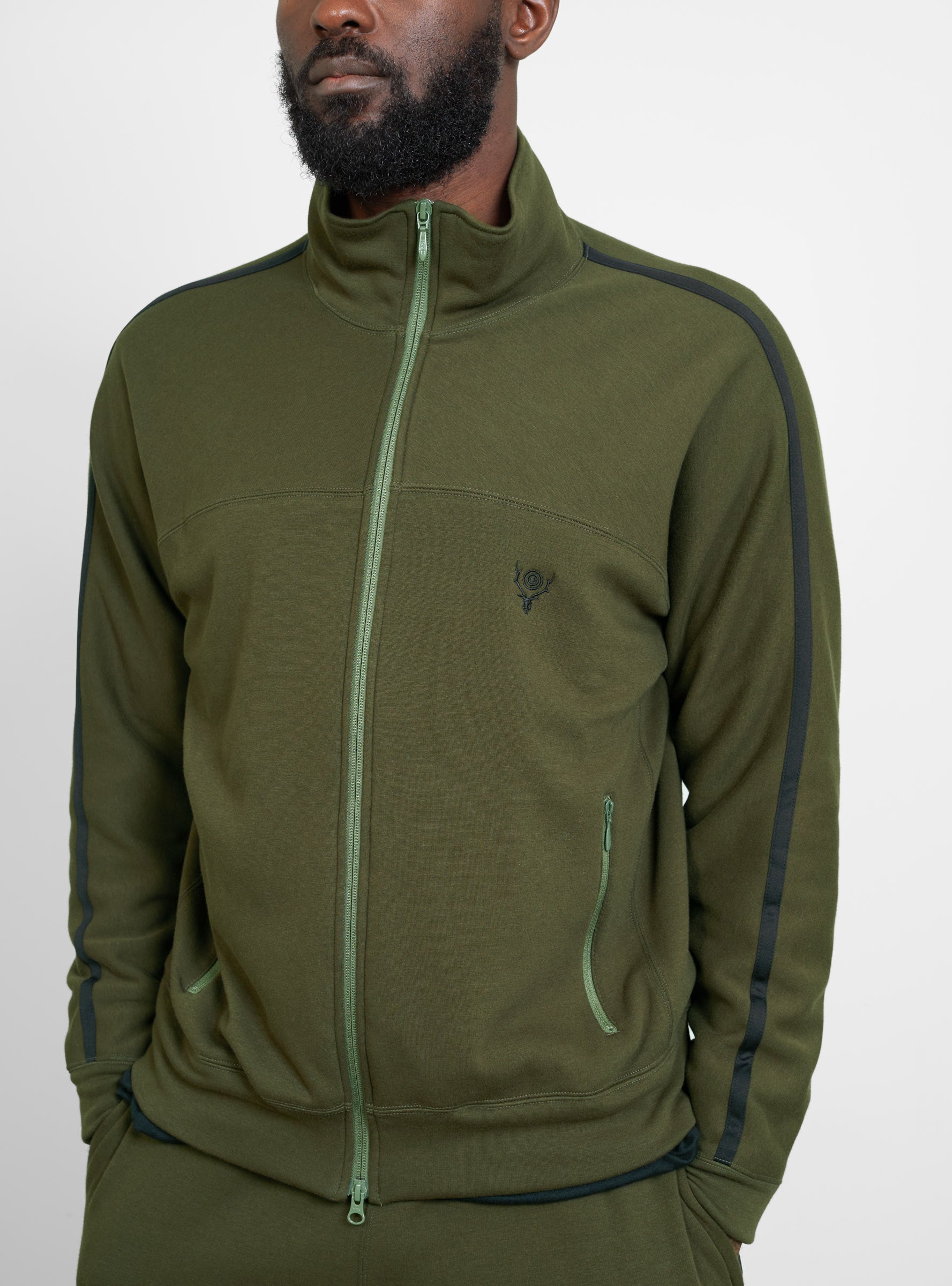 Trainer Jacket Olive by South2West8 | Couverture & The Garbstore