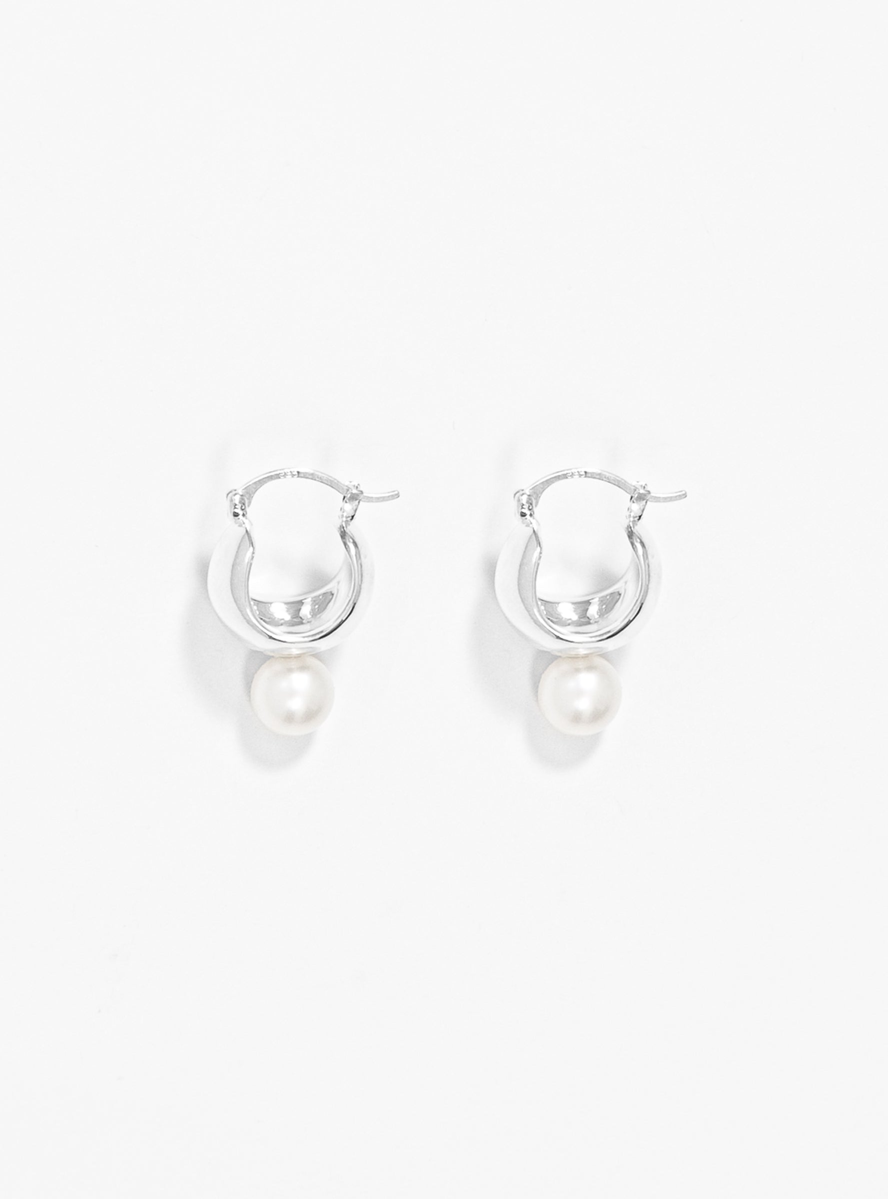 Sterling Silver Mini Bubble Hoop Sphere Earrings Pearl by Modern Weaving |  Couverture & The Garbstore