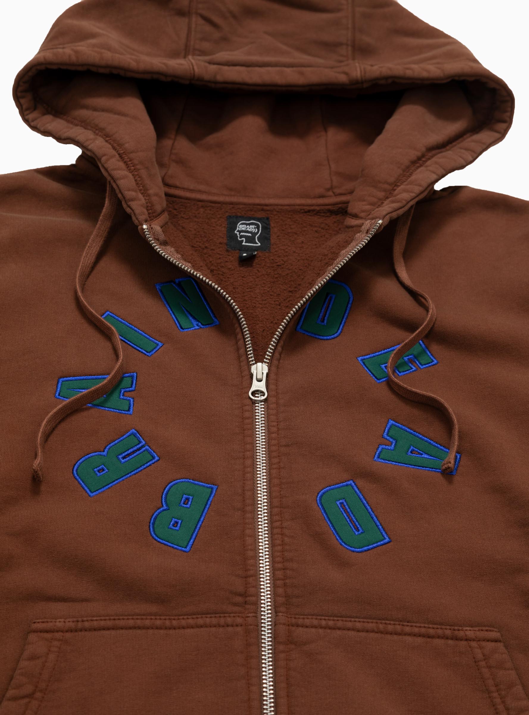 Collegiate Zip Up Hoodie - Chocolate – Brain Dead