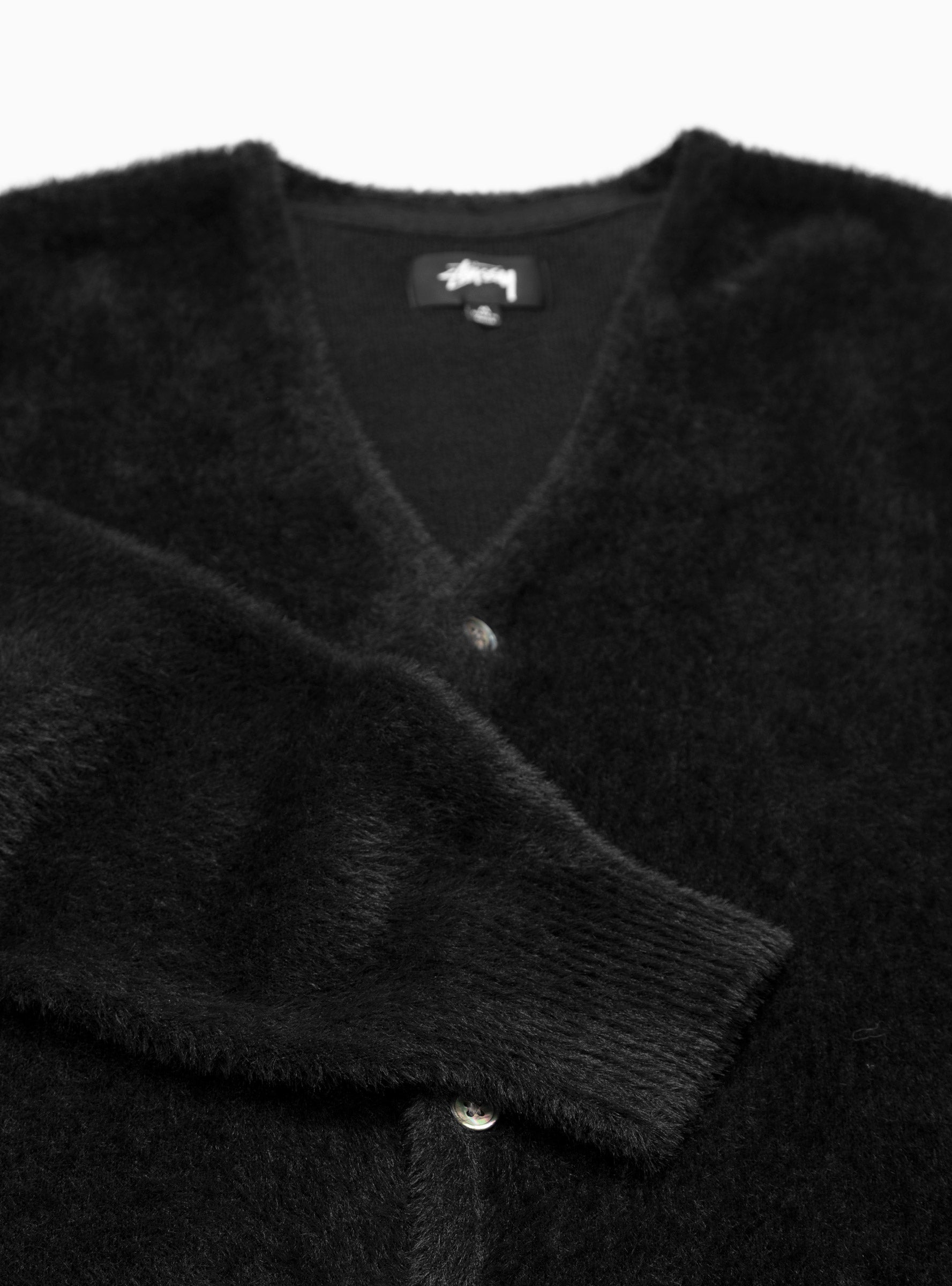 Shaggy Cardigan Black by Stüssy | Couverture & The Garbstore