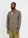 Stripe Rugby Shirt Brown & Olive by Drop Out Sports | Couverture & The Garbstore