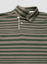 Stripe Rugby Shirt Brown & Olive by Drop Out Sports | Couverture & The Garbstore