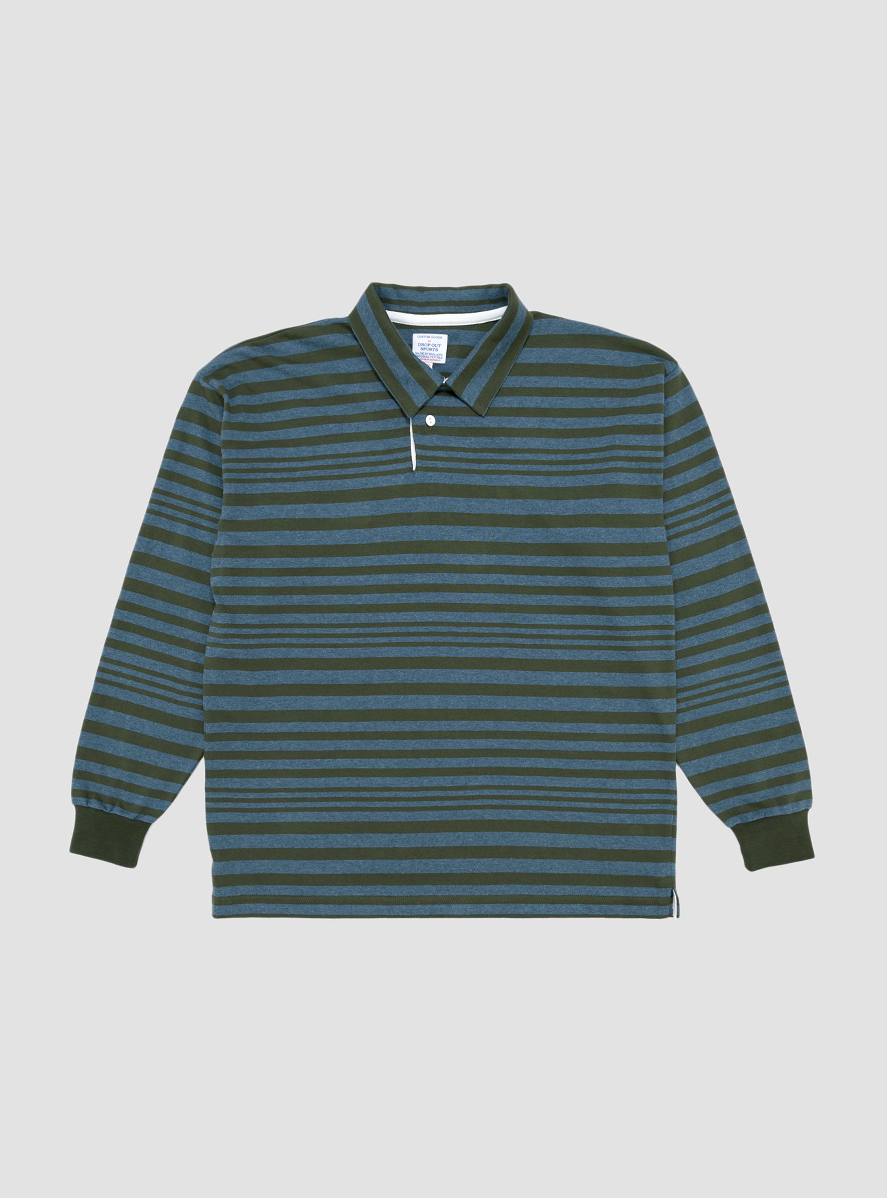 Stripe Rugby Shirt Olive & Navy